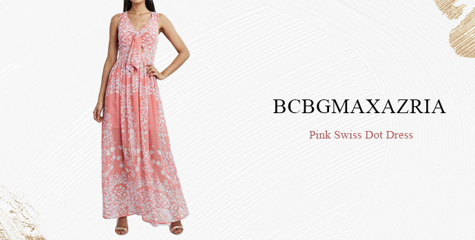 Bcbgmaxazria
Pink swiss dot dress