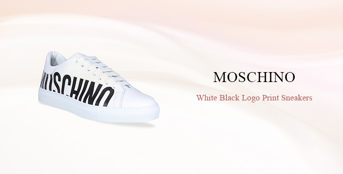 Moschino
White Black Logo Print Sneakers