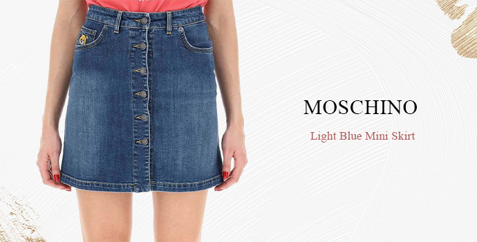moschino
light blue mini skirt