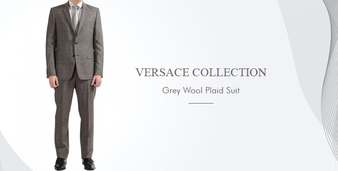 Versace Collection
Grey Wool Plaid Suit