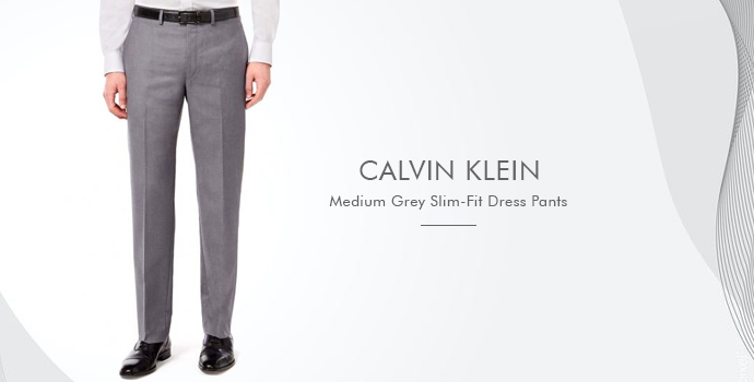 Calvin Klein Medium Grey Slim Fit Dress Byxor