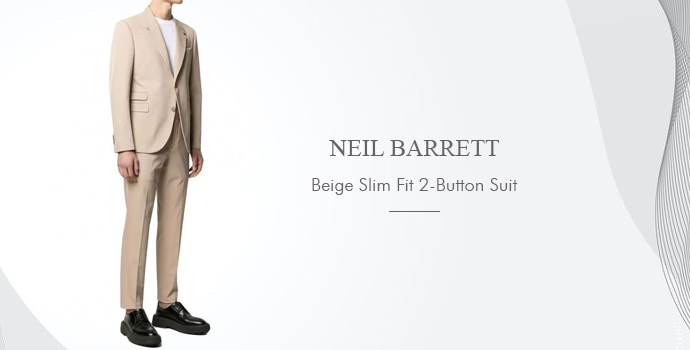 Neil Barett
Beige Slim Fit 2 Button Suit