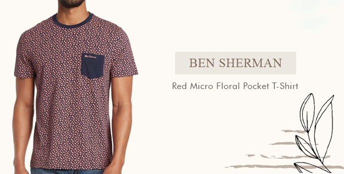 Ben Sherman
Red Micro Floral Pocket T-Shirt