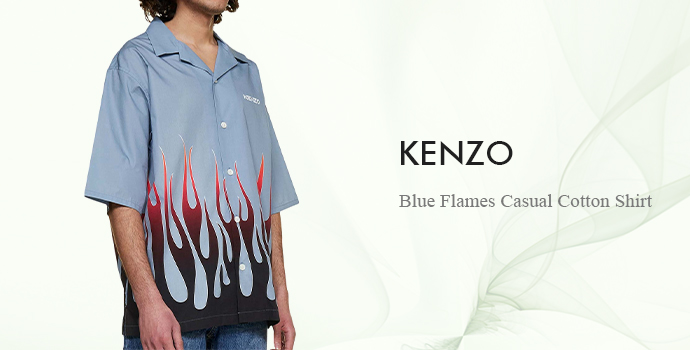 Kenzo 
Blue Flames Casual Cotton Shirt