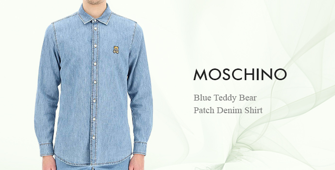 Moschino
Blue Teddy Bear Patch Denim Shirt