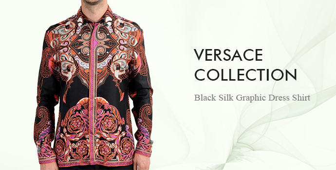 Versace Collection
Black Silk Graphic Dress Shirt