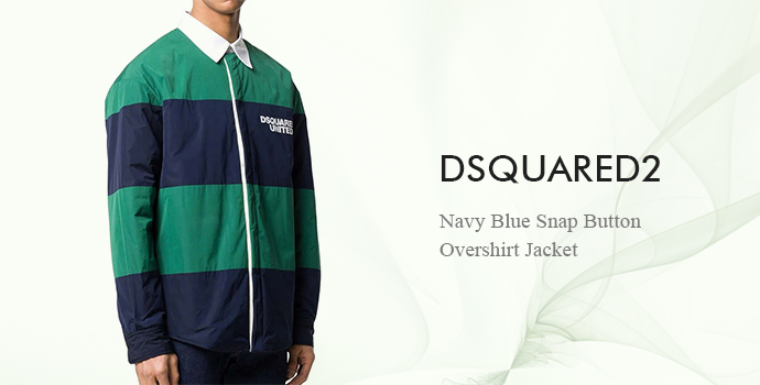 Dsquared2
Navy Blue Snap Button Overshirt Jacket