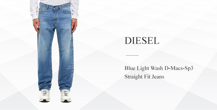 Diesel Blue Ligh Wash D-Macs-Sp3 Straight Fit Jeans