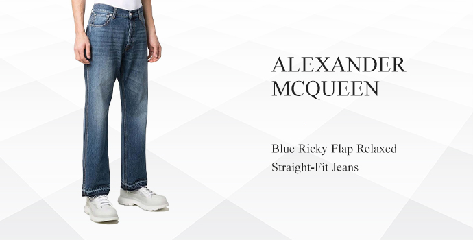 Alexander McQueen
Blue Ricky Flap Relaxed 
Straight-Fit Jeans
