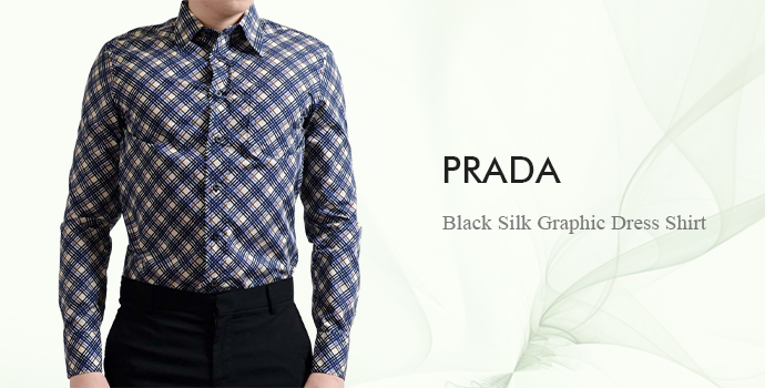 Prada
Black Silk Graphic Dress Shirt
