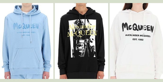 top luxury hoodie brands Alexander MCQ three hoodies 