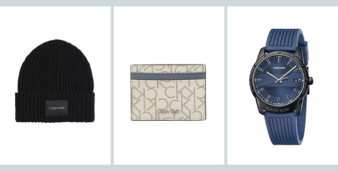 Top Luxury Accessories Brands Calvin Klein with Blue Watches and winter wear hats