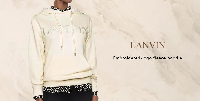 Lanvin Embroidered Fleece Hoodie