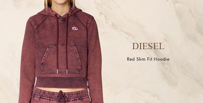 Diesel Red Slim Fit Hoodie 