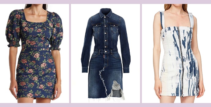 party wear dress in winter Comfortable High Grade Denim Dress