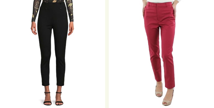 slim-fit pants in multiple designs and colors