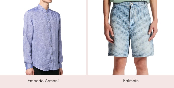 Linen Button-Down Shirt and Shorts