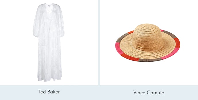 White Lace Cover-Up with a Floppy Hat