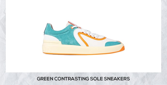 Balmain green contrasting sole sneakers