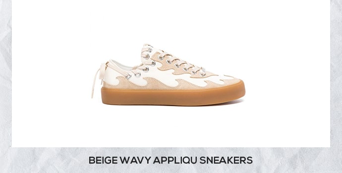 Bluemarble beige wavy appliqu sneakers