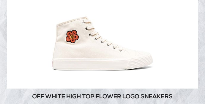 Kenzo off white high top flower logo sneakers