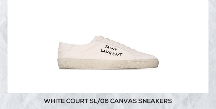 Saint-Laurent white canvas sneakers