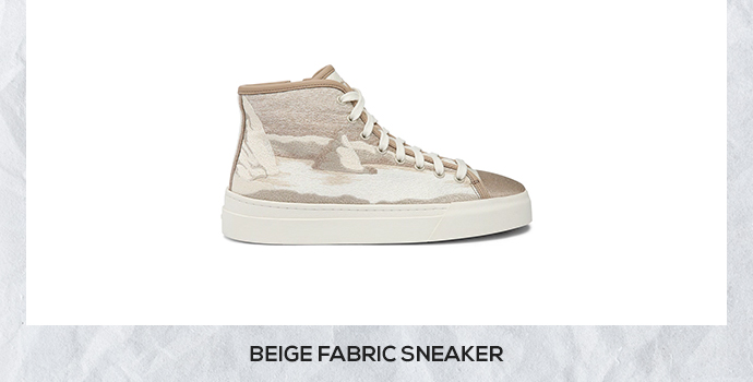 Santoni beige fabric sneakers