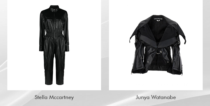 black Stella Mccartney Jumpsuit and Junya Watanabe jacket showcase