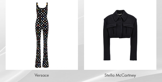 Versace Jumpsuit and Stella McCartney jacket showcase