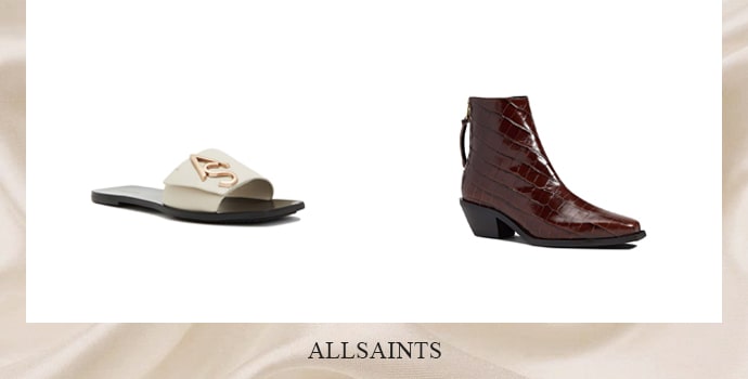 All Saints brown flats and ankle boots