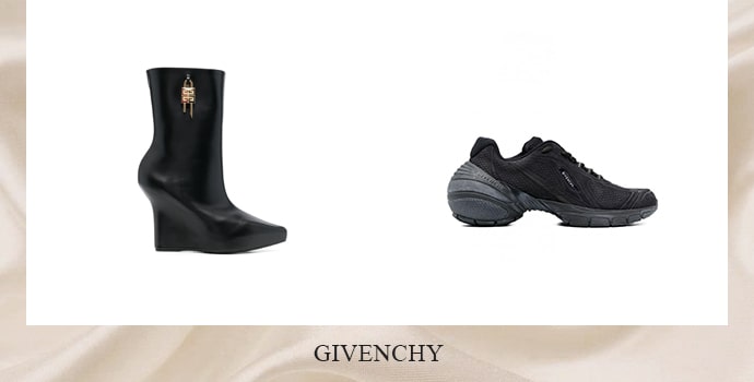 Givenchy black boot and black shoes
