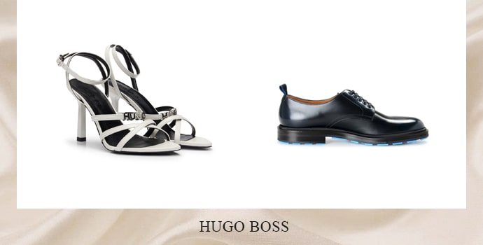 Hugo Boss white heel and black shoes