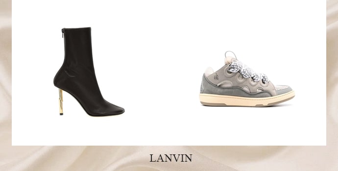 Lanvin black heels and grey sneakers