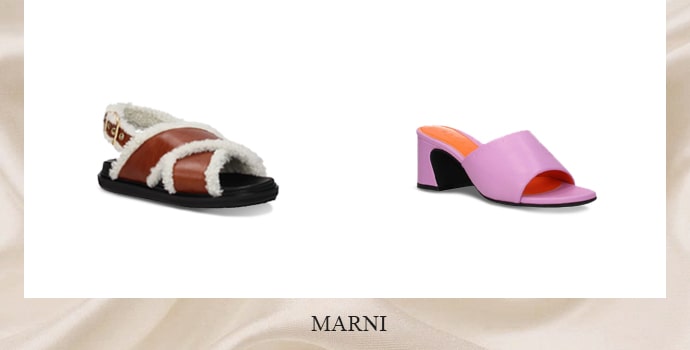 Marni brown flats and pink heel