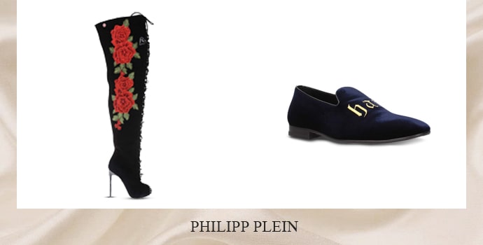 Philipp Plein high knee boot and loafers