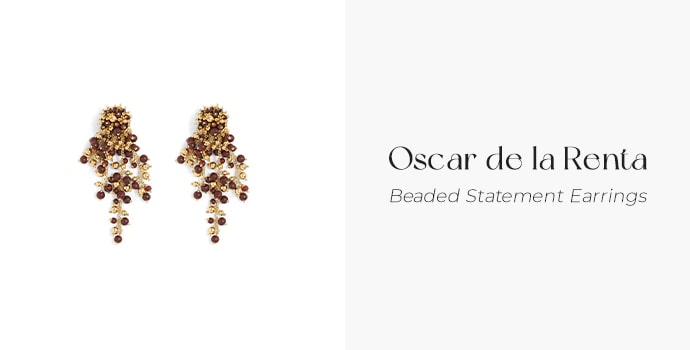 Oscar de la Renta Beaded Statement Earrings