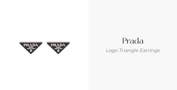 Prada Logo Triangle Earrings