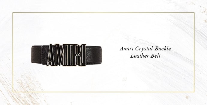 Amiri Crystal-Buckle Leather