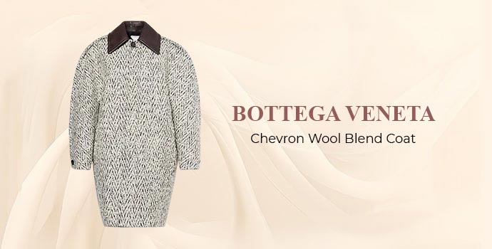Bottega Veneta Leather Chevron Coat