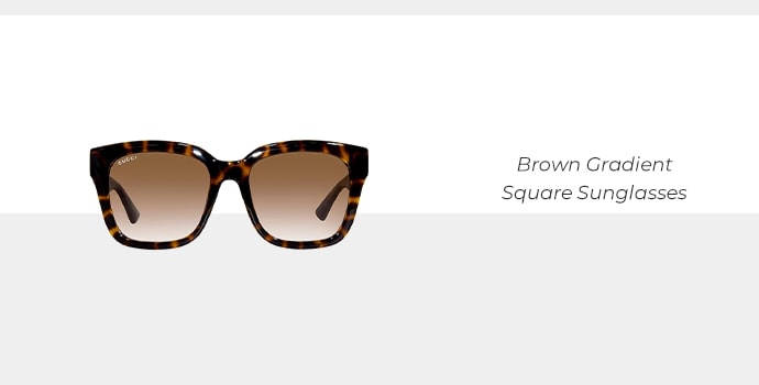 Brown Gradient Square Sunglasses