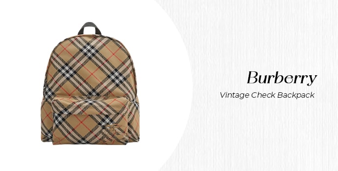 Burberry Vintage Check Backpack- best designer bags for university