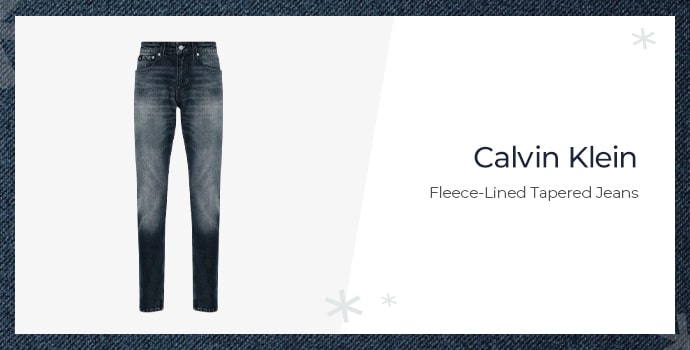 Calvin Klein Fleece-Lined Tapered Jeans