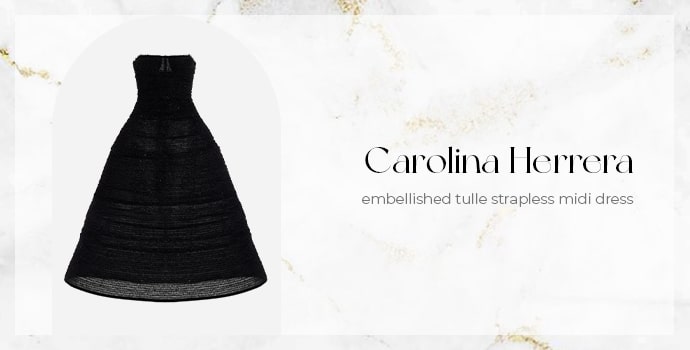 Carolina Herrera embellished tulle strapless midi dress