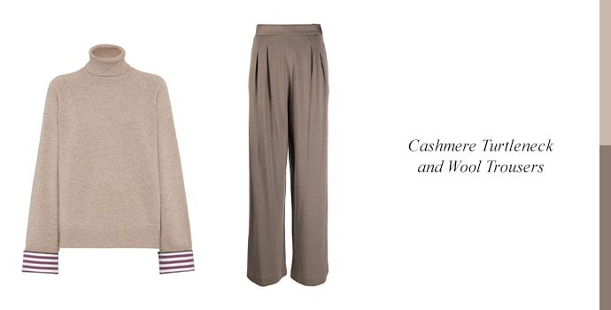 Cashmere Turtleneck and Wool Trousers