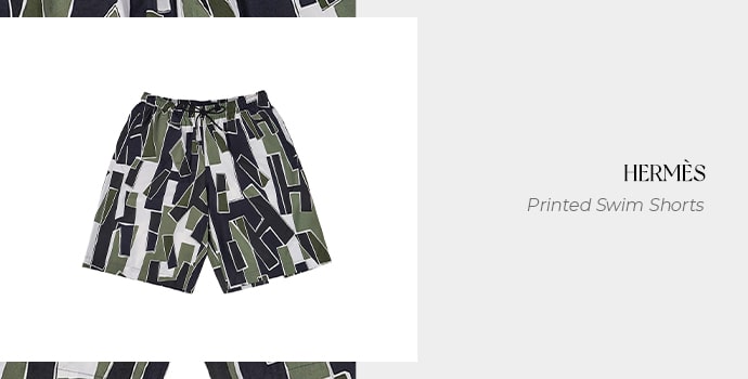 Hermès Printed Swim Shorts- mens luxury swim trunks