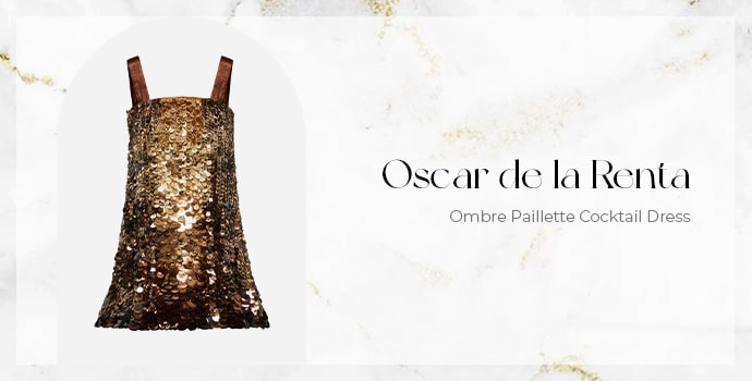 Oscar de la Renta Ombre Paillette Cocktail Dress