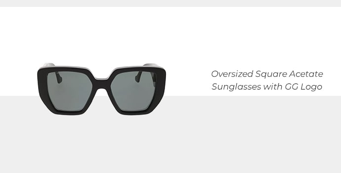 Oversized Square Acetate Sunglasses with GG Logo