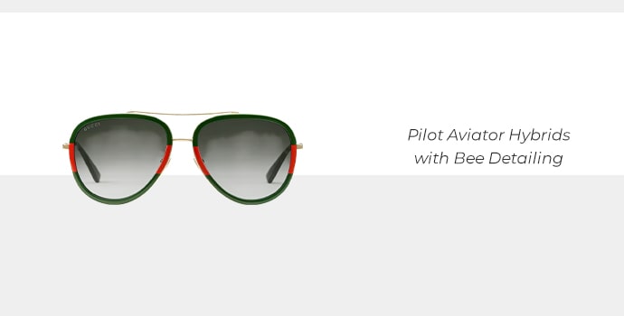 Pilot Aviator Hybrids with Bee Detailing- popular gucci sunglasses
