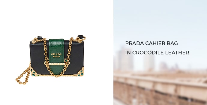 Prada Cahier Bag in Crocodile Leather