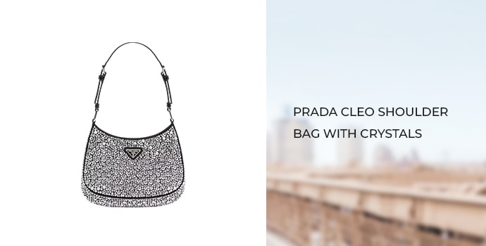 Prada Cleo Shoulder Bag with Crystals